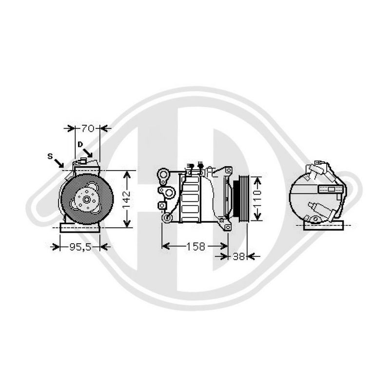 DIEDERICHS DCK1595 Compresor, aire acondicionado