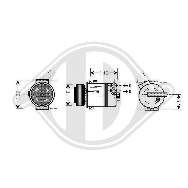 DIEDERICHS DCK1440 Compresor, aire acondicionado
