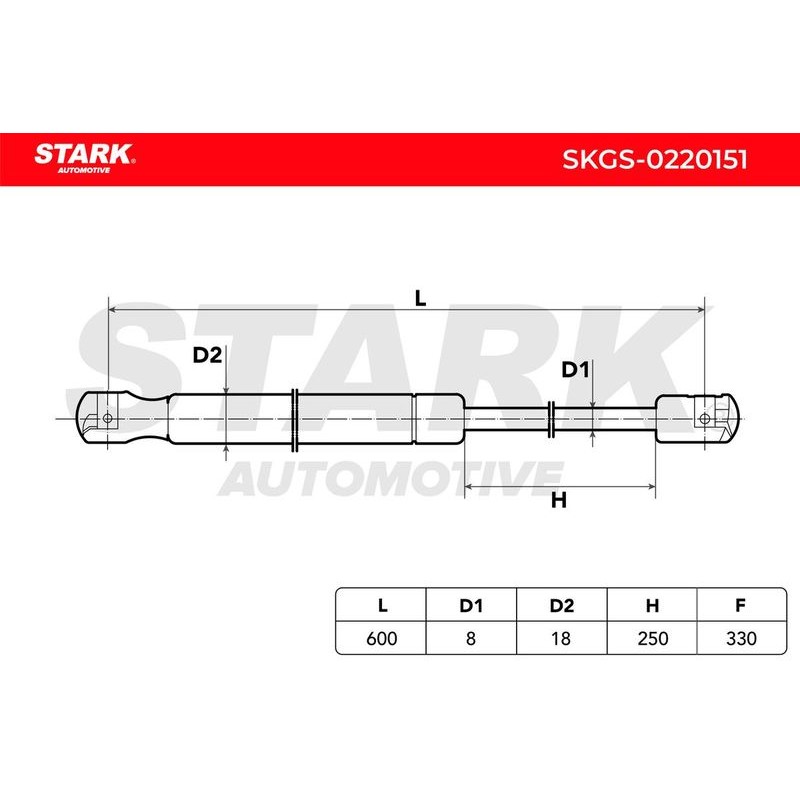 Stark SKGS-0220151 Muelle neumático, maletero/compartimento de carga
