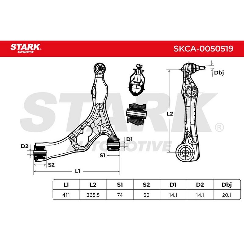 Stark SKCA-0050519 Barra oscilante, suspensión de ruedas