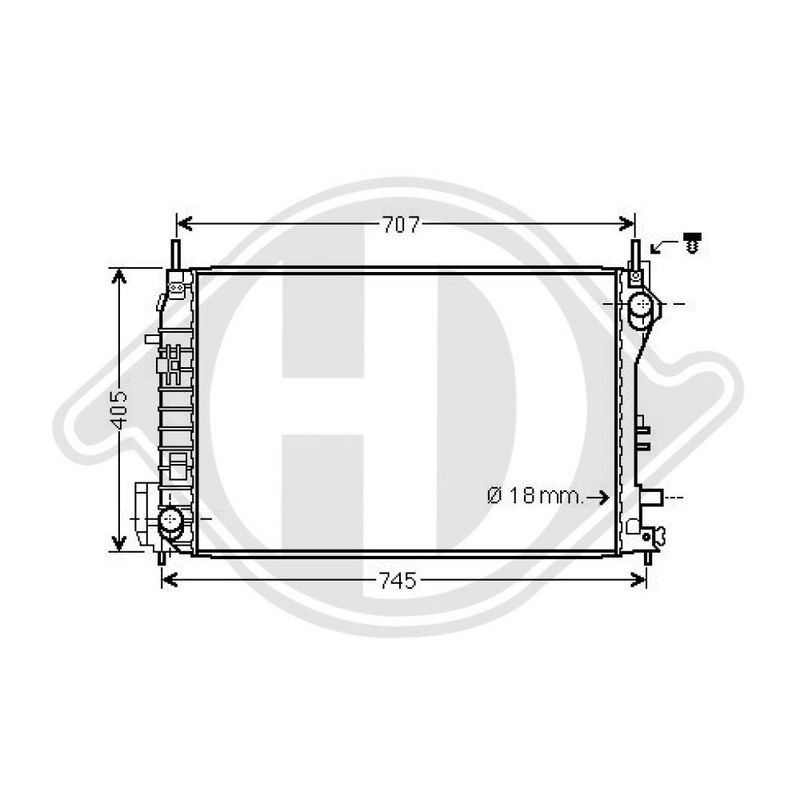 DIEDERICHS DCM2994 Radiador, refrigeración del motor