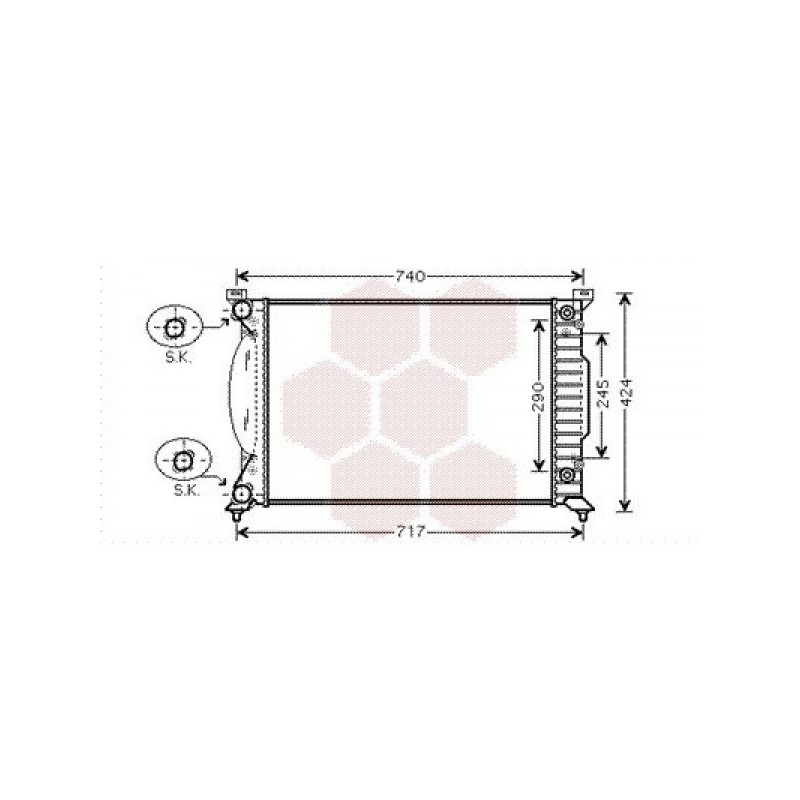 VAUNER 114.8MK376781061V Radiador, refrigeración del motor - 1