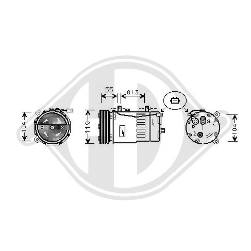 DIEDERICHS DCK1026 Compresor, aire acondicionado - 1