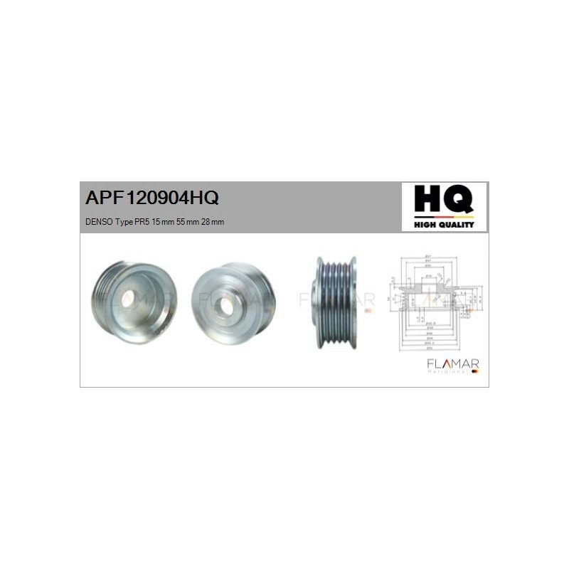 FLAMAR APF120904HQ Polea, alternador - 1