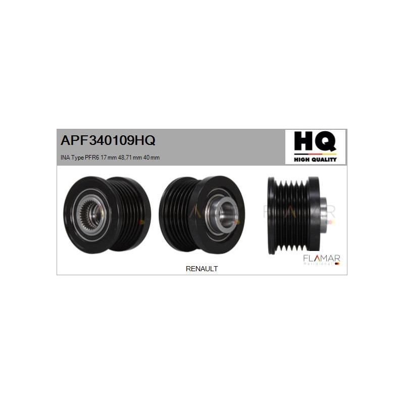FLAMAR APF340109HQ Polea, alternador - 1
