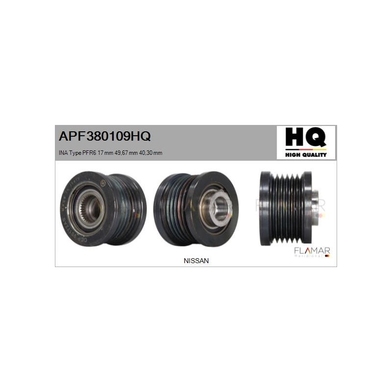 FLAMAR APF380109HQ Polea, alternador - 1