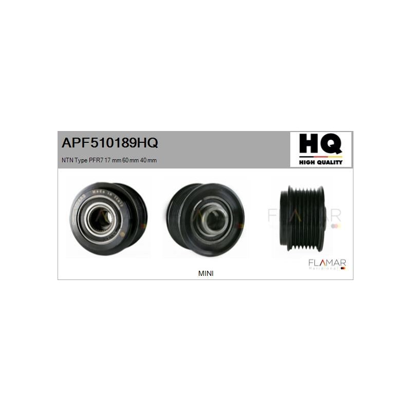 FLAMAR APF510189HQ Polea, alternador - 1