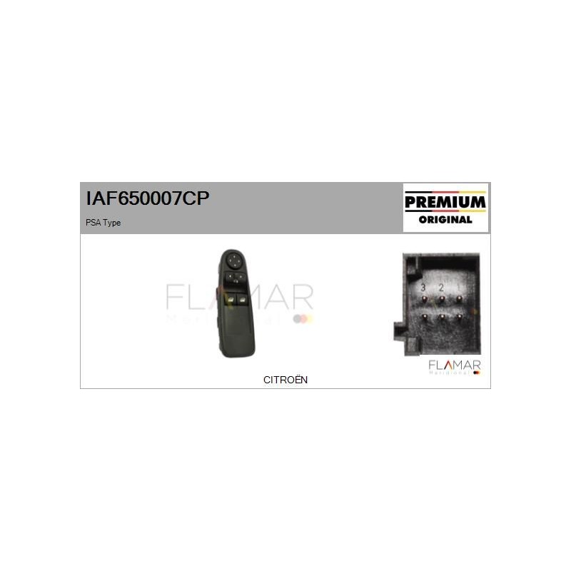 FLAMAR IAF650007CP Interruptor, elevalunas - 1
