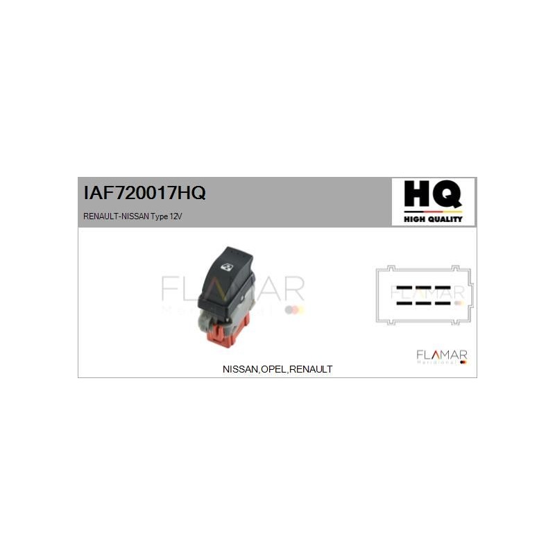 FLAMAR IAF720017HQ Interruptor, elevalunas - 1