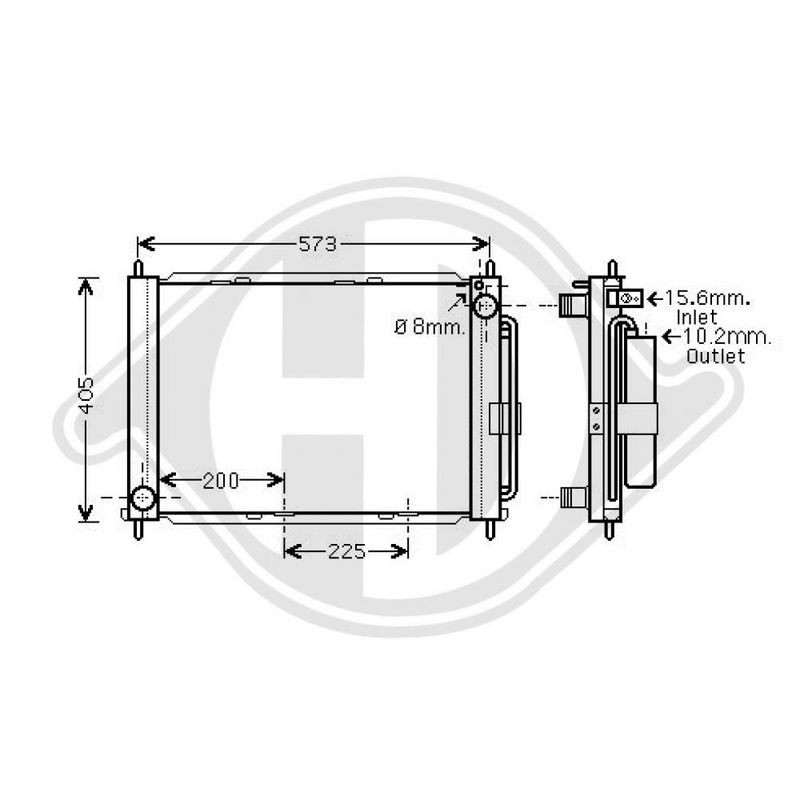 DIEDERICHS DCM3845 Radiador, refrigeración del motor