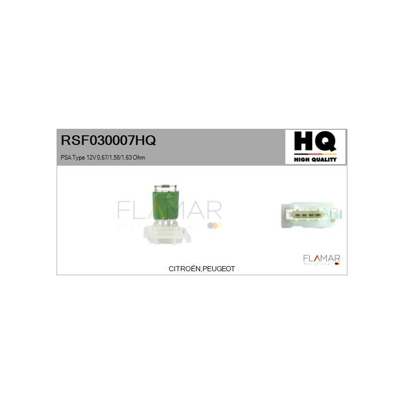 FLAMAR RSF030007HQ Resitencia, ventilador habitáculo - 1