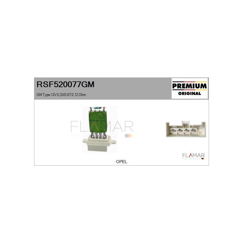 FLAMAR RSF520077GM Resitencia, ventilador habitáculo - 1