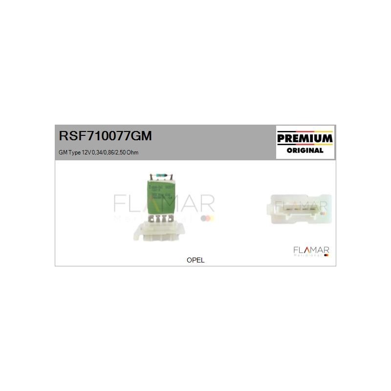 FLAMAR RSF710077GM Resitencia, ventilador habitáculo - 1