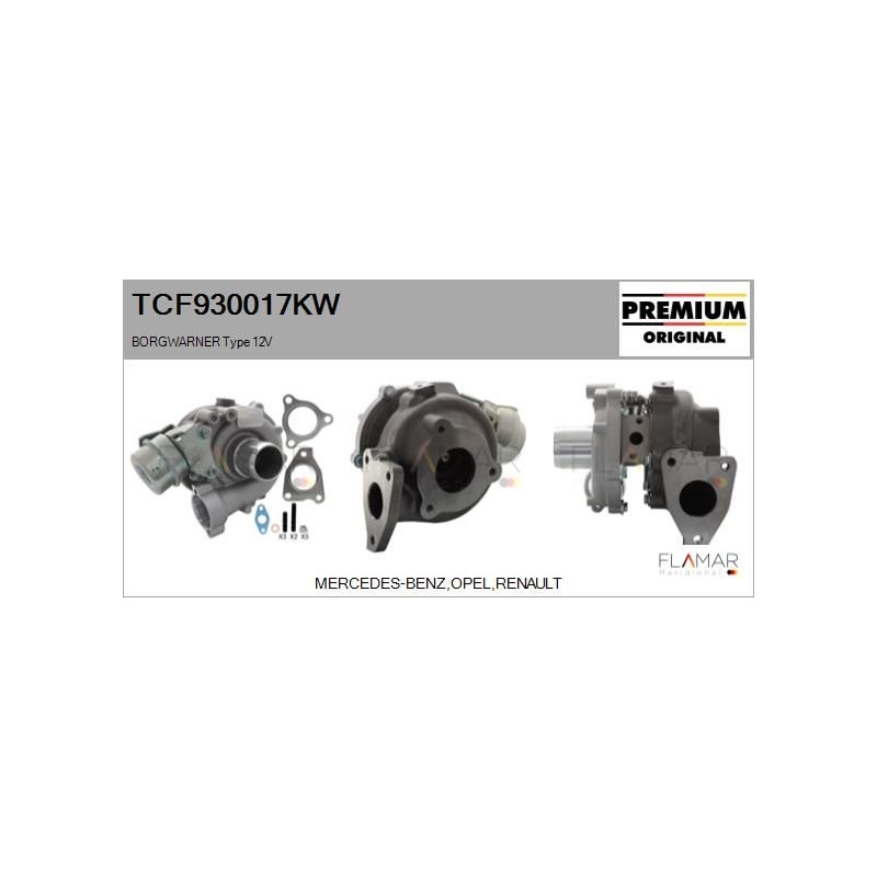 FLAMAR TCF930017KW Turbocompresor, sobrealimentación - 1