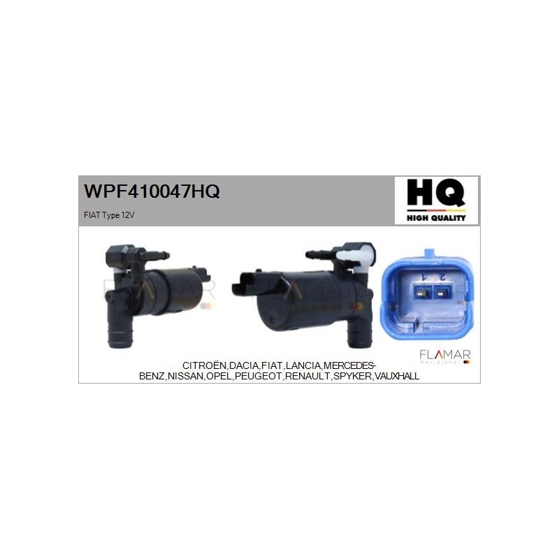 FLAMAR WPF410047HQ Bomba de agua de lavado, lavado de parabrisas - 1