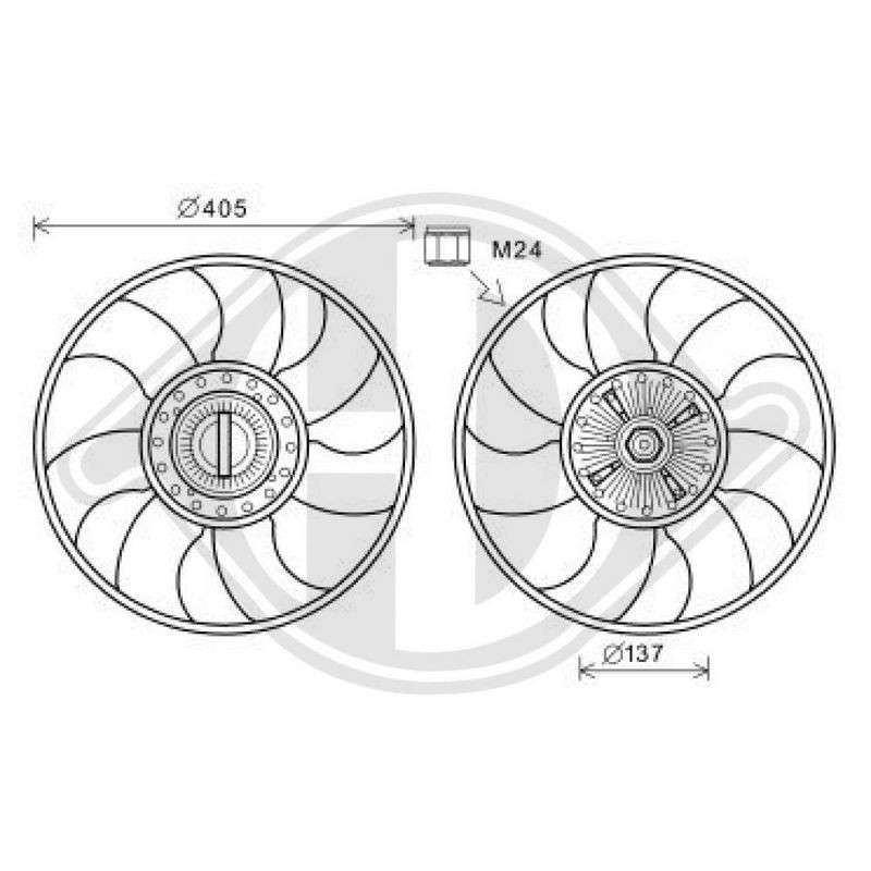 DIEDERICHS DCL1303 Ventilador, refrigeración del motor