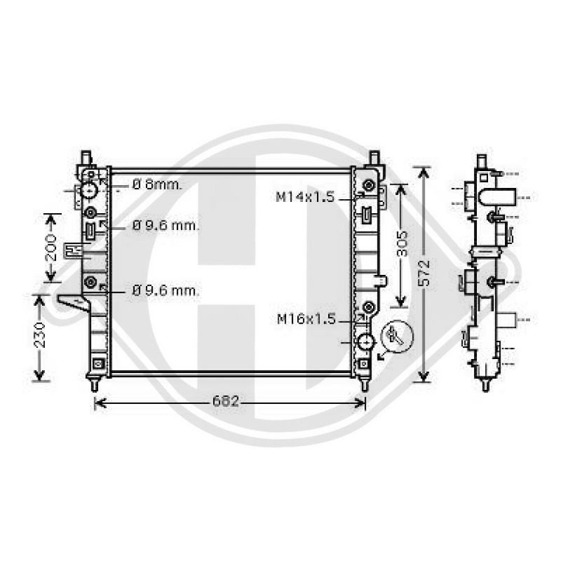 DIEDERICHS DCM2382 Radiador, refrigeración del motor