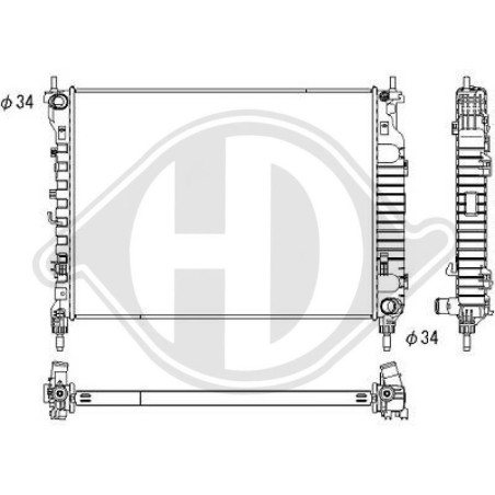 DIEDERICHS DCM3937 Radiador, refrigeración del motor
