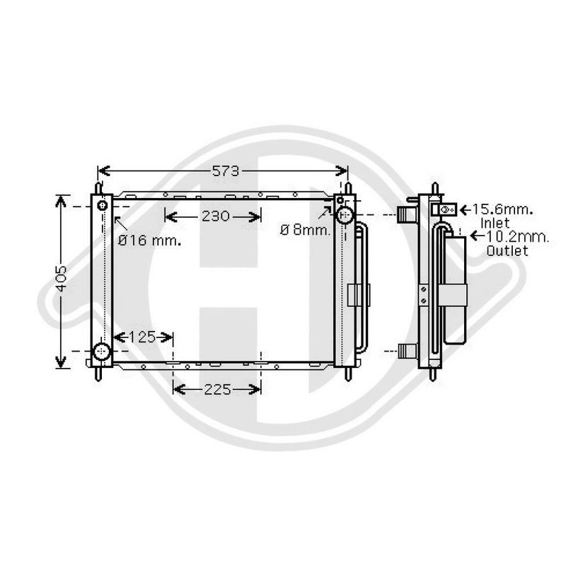 DIEDERICHS DCM3844 Radiador, refrigeración del motor