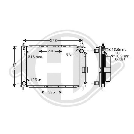 DIEDERICHS DCM3844 Radiador, refrigeración del motor