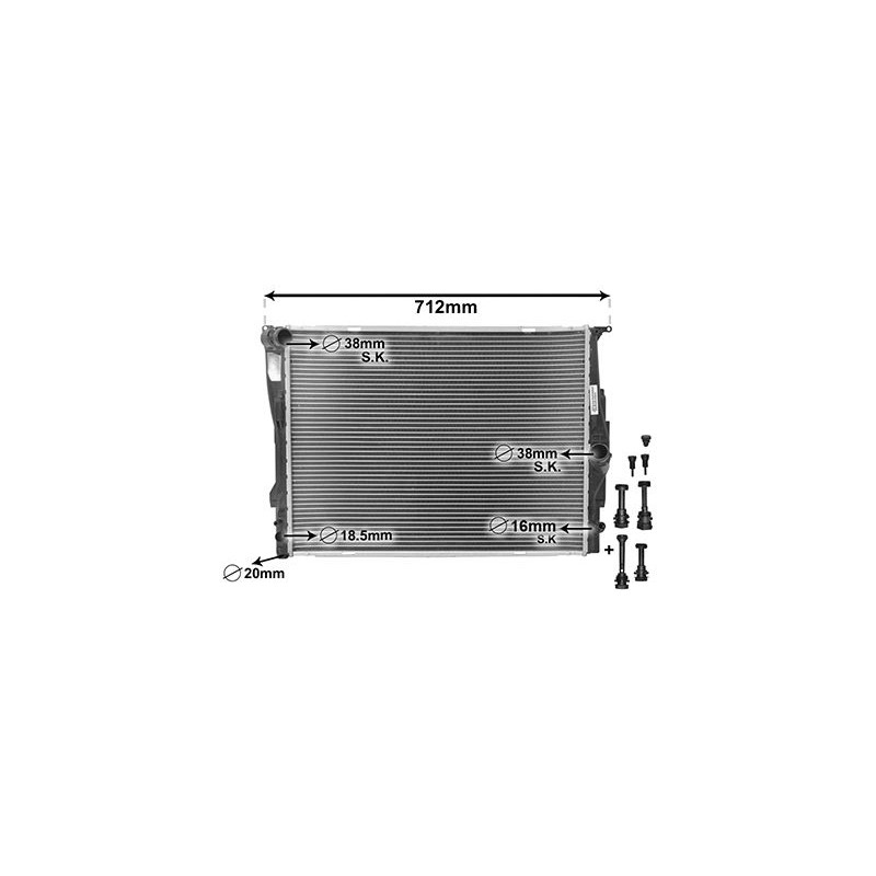 VAUNER 114.06002303 Radiador, refrigeración del motor - 1
