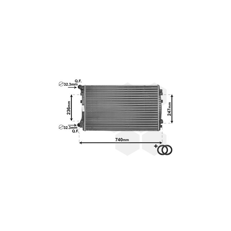 VAUNER 114.58002338 Radiador, refrigeración del motor - 1