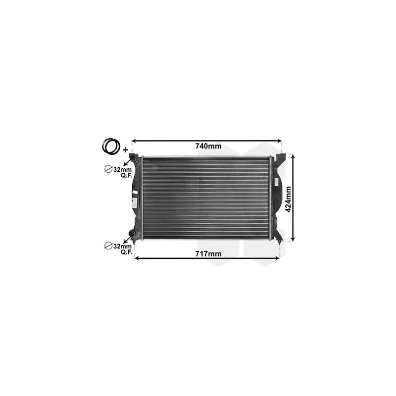 VAUNER 114.03002201 Radiador, refrigeración del motor - 1
