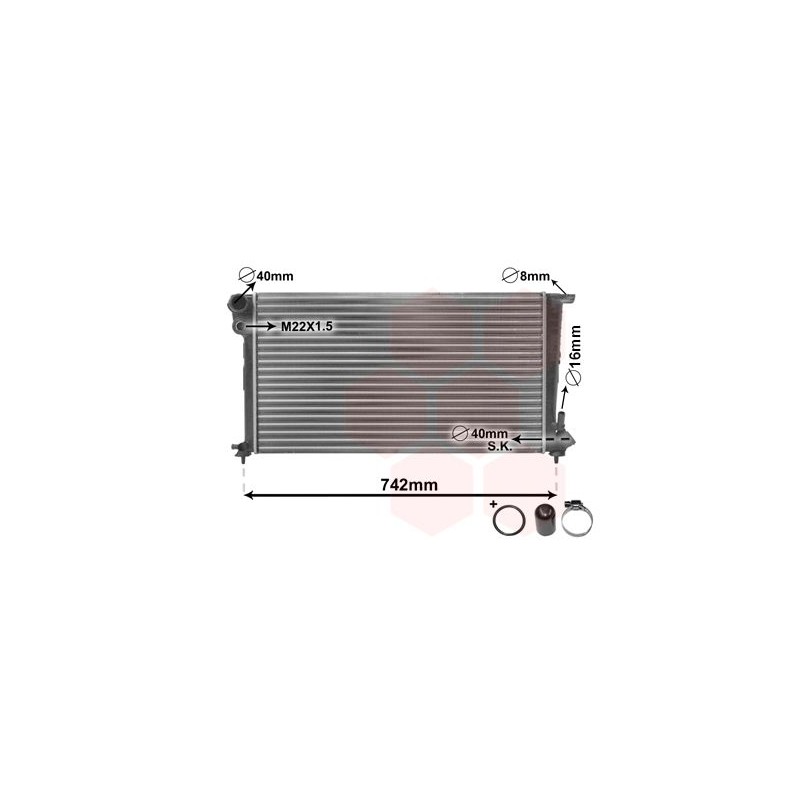 VAUNER 114.09002159 Radiador, refrigeración del motor - 1