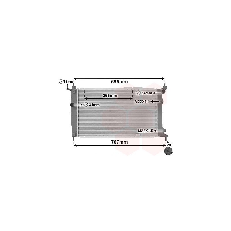 VAUNER 114.37002091 Radiador, refrigeración del motor - 1