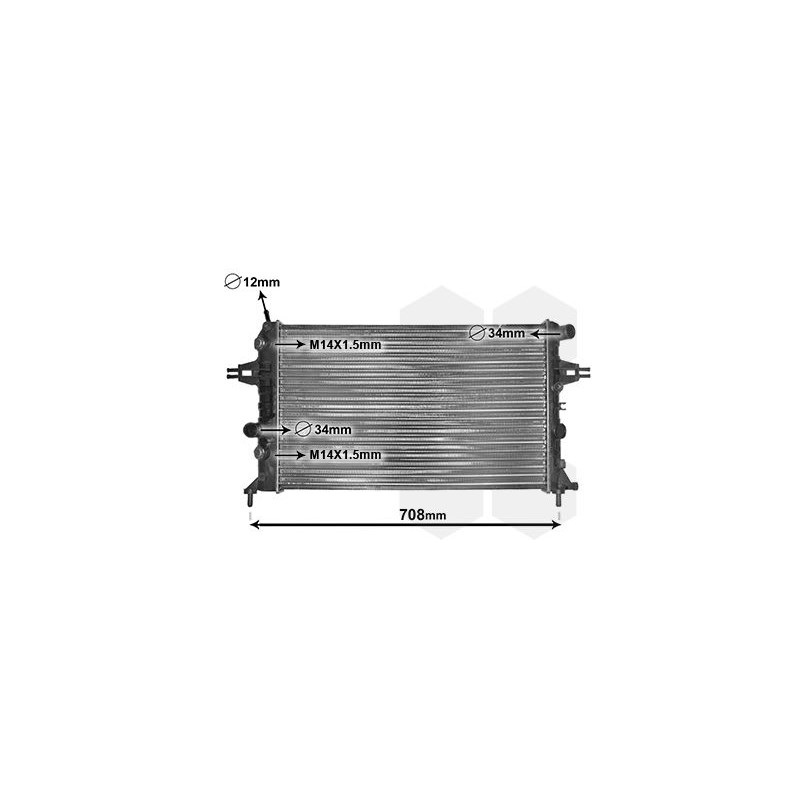 VAUNER 114.37002254 Radiador, refrigeración del motor - 1