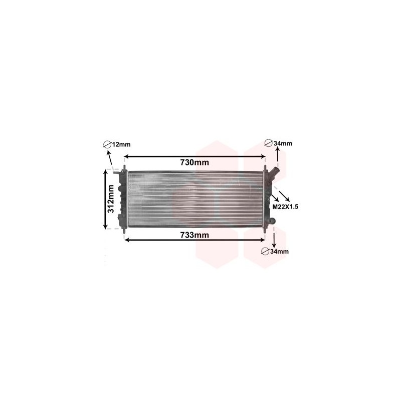 VAUNER 114.37002263 Radiador, refrigeración del motor - 1