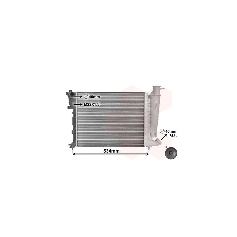 VAUNER 114.09002059 Radiador, refrigeración del motor - 1