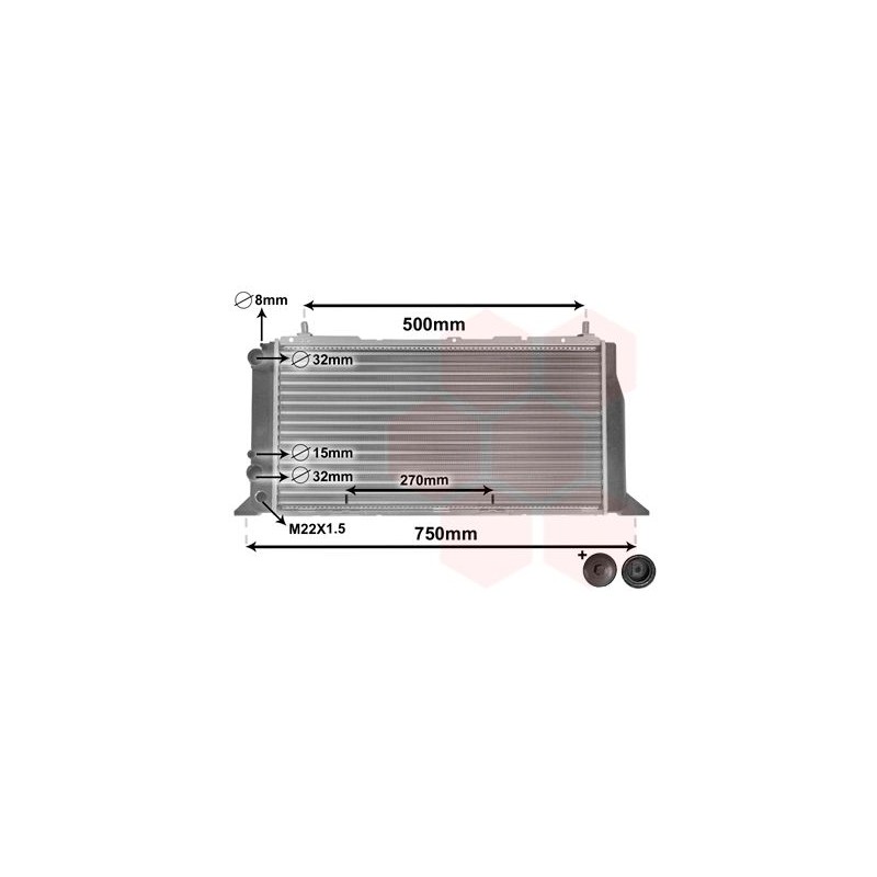 VAUNER 114.03002026 Radiador, refrigeración del motor - 1
