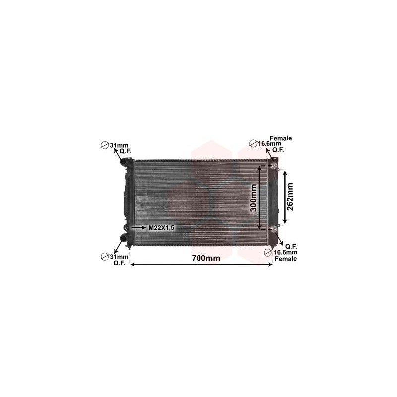 VAUNER 114.03002122 Radiador, refrigeración del motor - 1