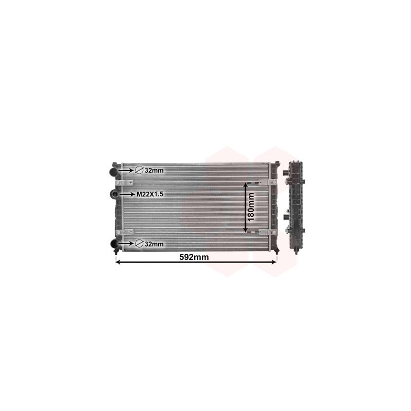 VAUNER 114.49002023 Radiador, refrigeración del motor - 1