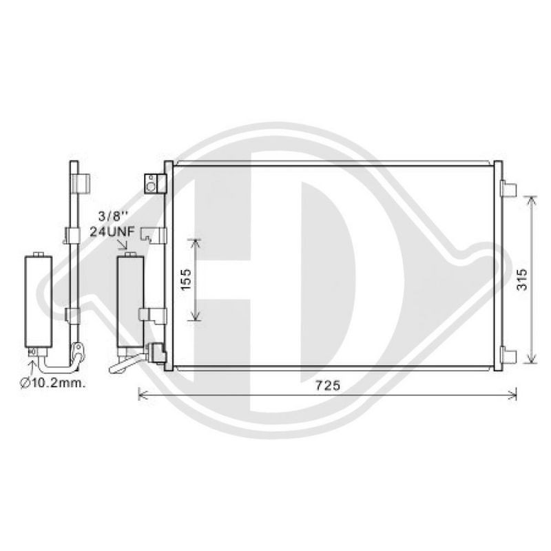 DIEDERICHS DCC1978 Condensador, aire acondicionado - 1
