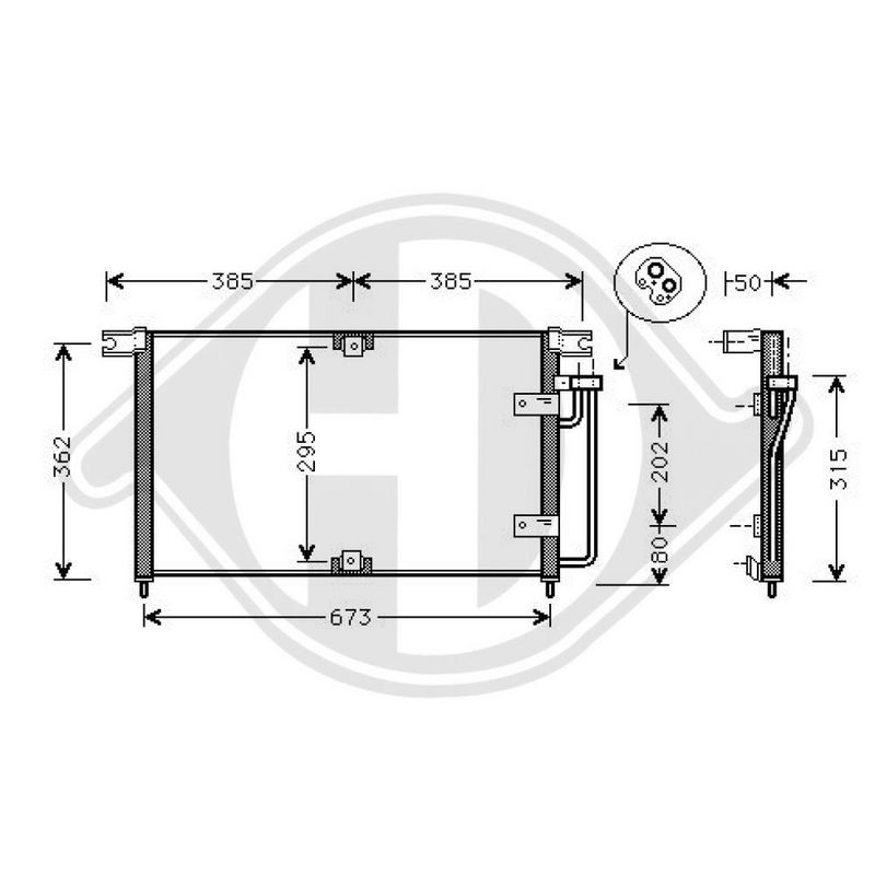 DIEDERICHS DCC1492 Condensador, aire acondicionado - 1