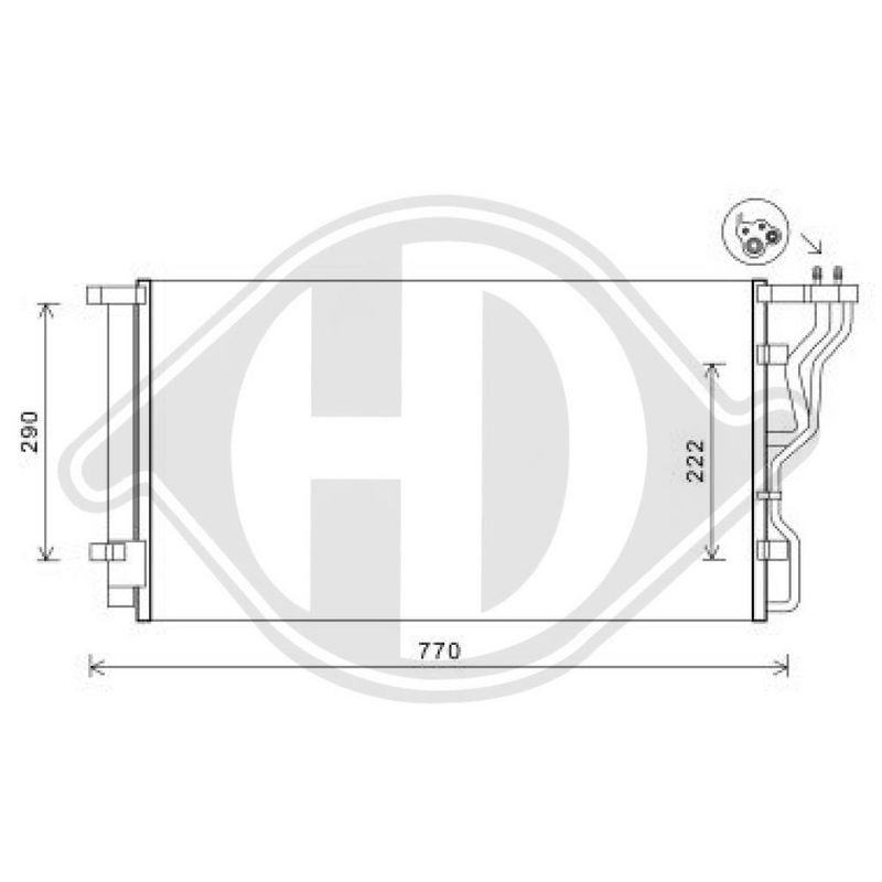 DIEDERICHS DCC1916 Condensador, aire acondicionado - 1