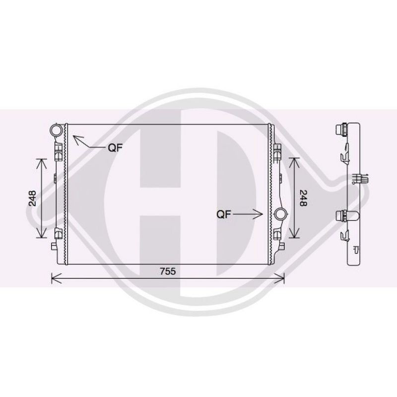 DIEDERICHS DCM3868 Radiador, refrigeración del motor - 1