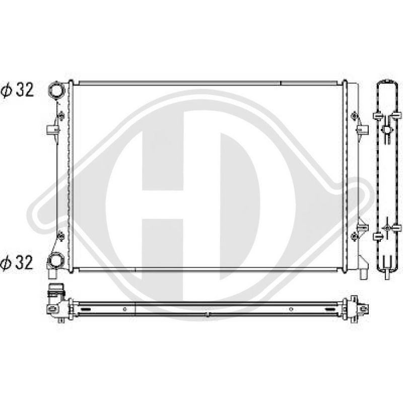 DIEDERICHS DCM3447 Radiador, refrigeración del motor - 1