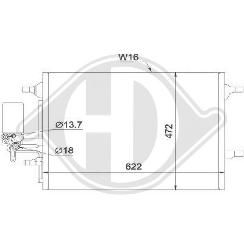 DIEDERICHS DCC1873 Condensador, aire acondicionado - 1
