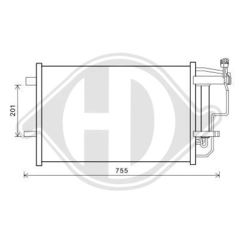 DIEDERICHS DCC1676 Condensador, aire acondicionado - 1