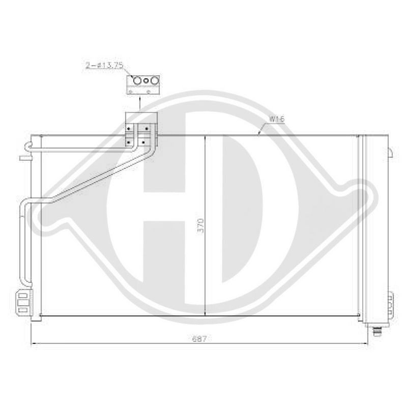 DIEDERICHS DCC1687 Condensador, aire acondicionado - 1