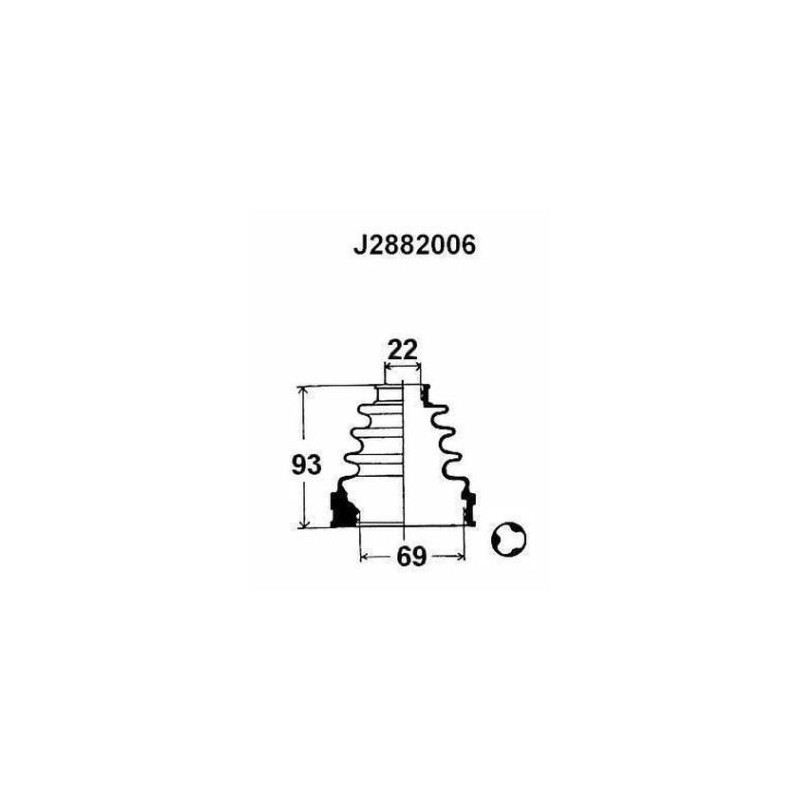 NIPPARTS J2882006 Juego de fuelles, árbol de transmisión