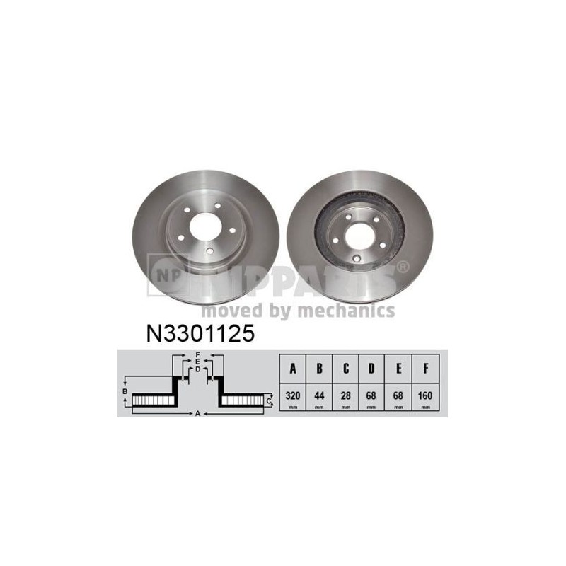 NIPPARTS N3301125 Disco de freno