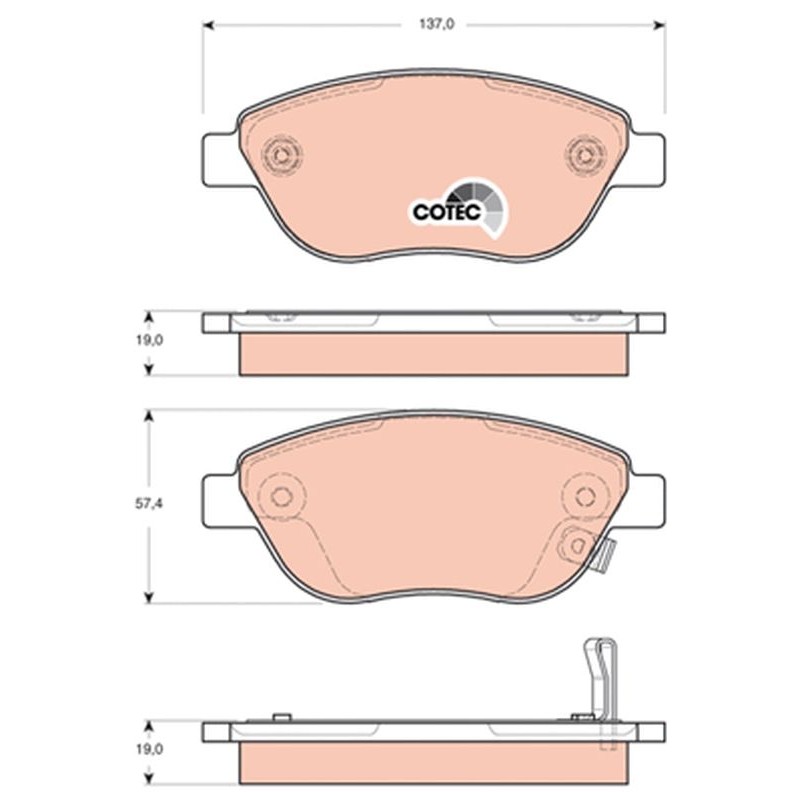 TRW GDB1701 Juego de pastillas de freno
