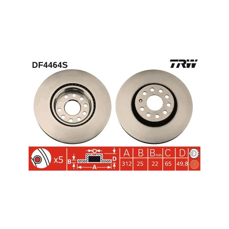 TRW DF4464S Disco de freno