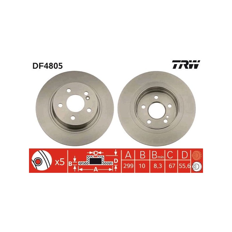 TRW DF4805 Disco de freno