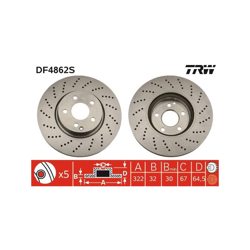 TRW DF4862S Disco de freno