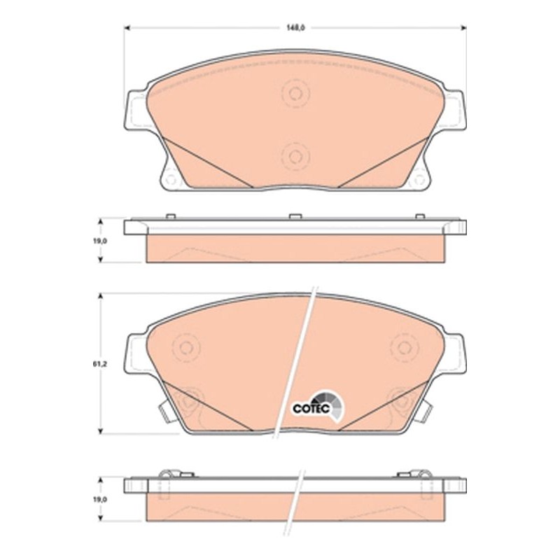 TRW GDB1847 Juego de pastillas de freno